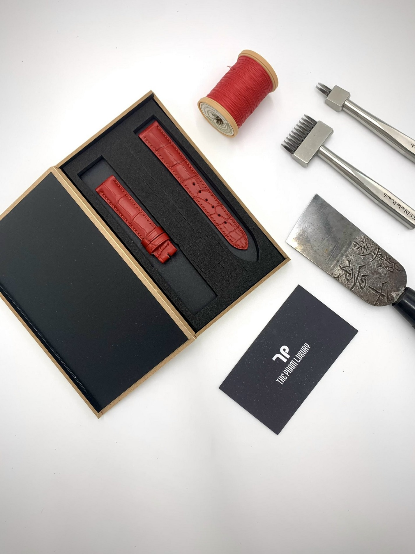 Dây đồng hồ da alligator đỏ Zenith