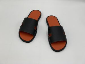 Dép TP nam - Màu đen lót đỏ khâu viền thủ công