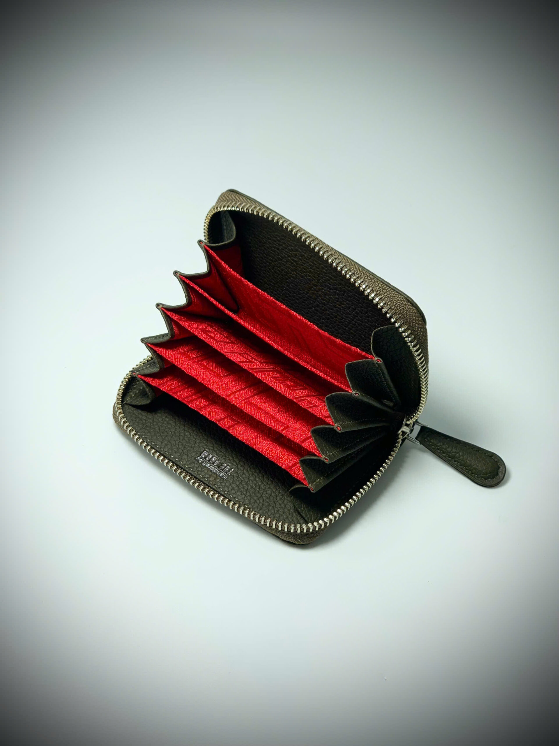 Silk Card Holder - Ví đựng thẻ da Togo xanh rêu - Hình ảnh 3