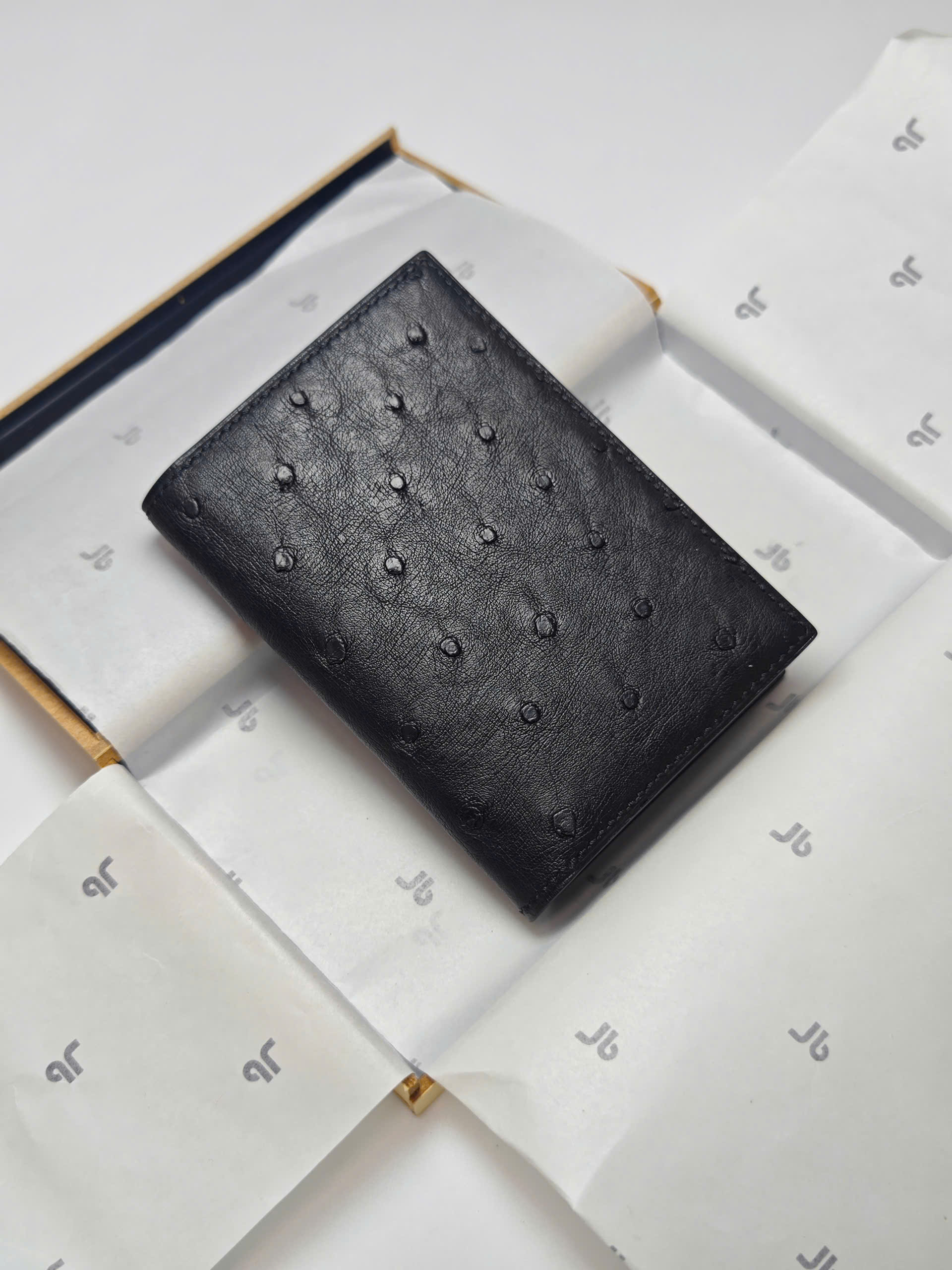 Flip card holder ví thẻ da đà điểu cao cấp thủ công – Thế Phạm