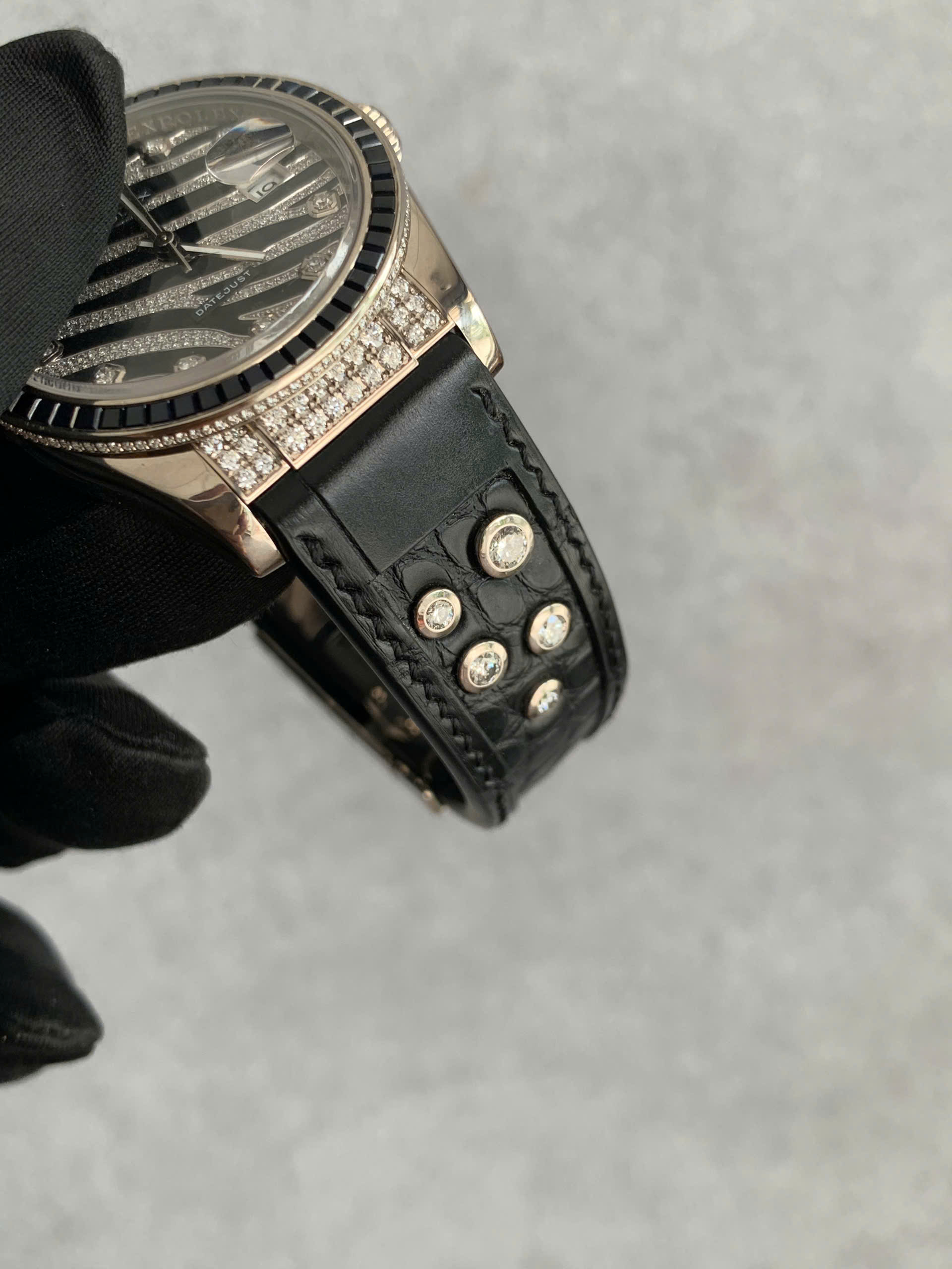 Dây đồng hồ Rolex Datejust - da cá sấu Pháp - Hình ảnh 5