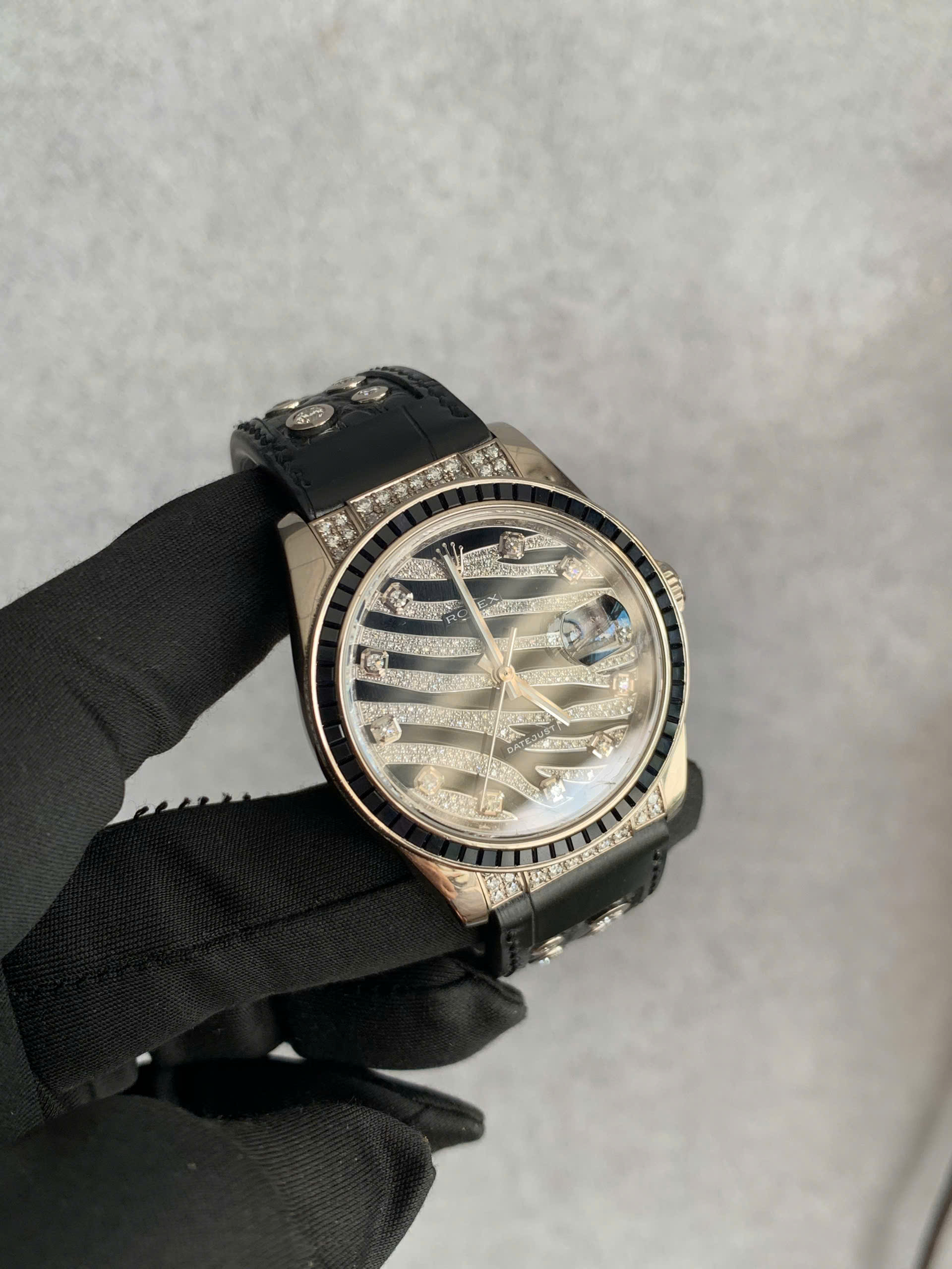 Dây đồng hồ Rolex Datejust - da cá sấu Pháp - Hình ảnh 7