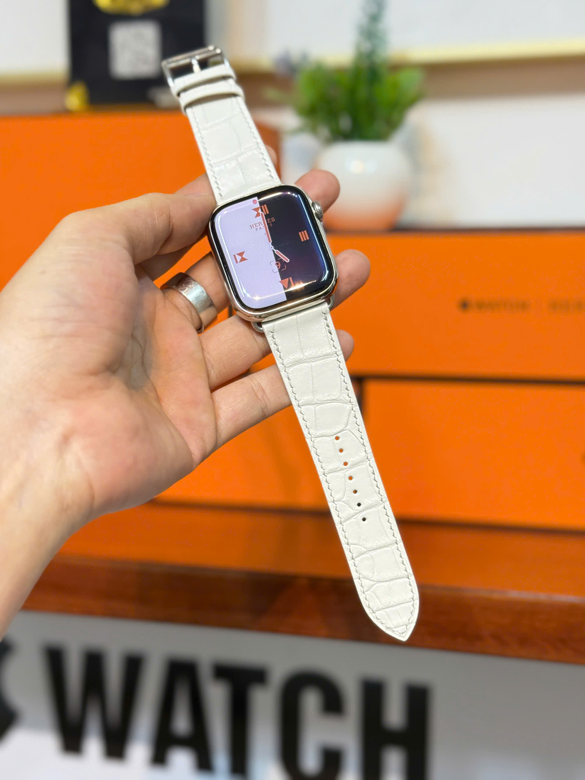 Dây đồng hồ Apple Watch da cá sấu Pháp - Hình ảnh 5