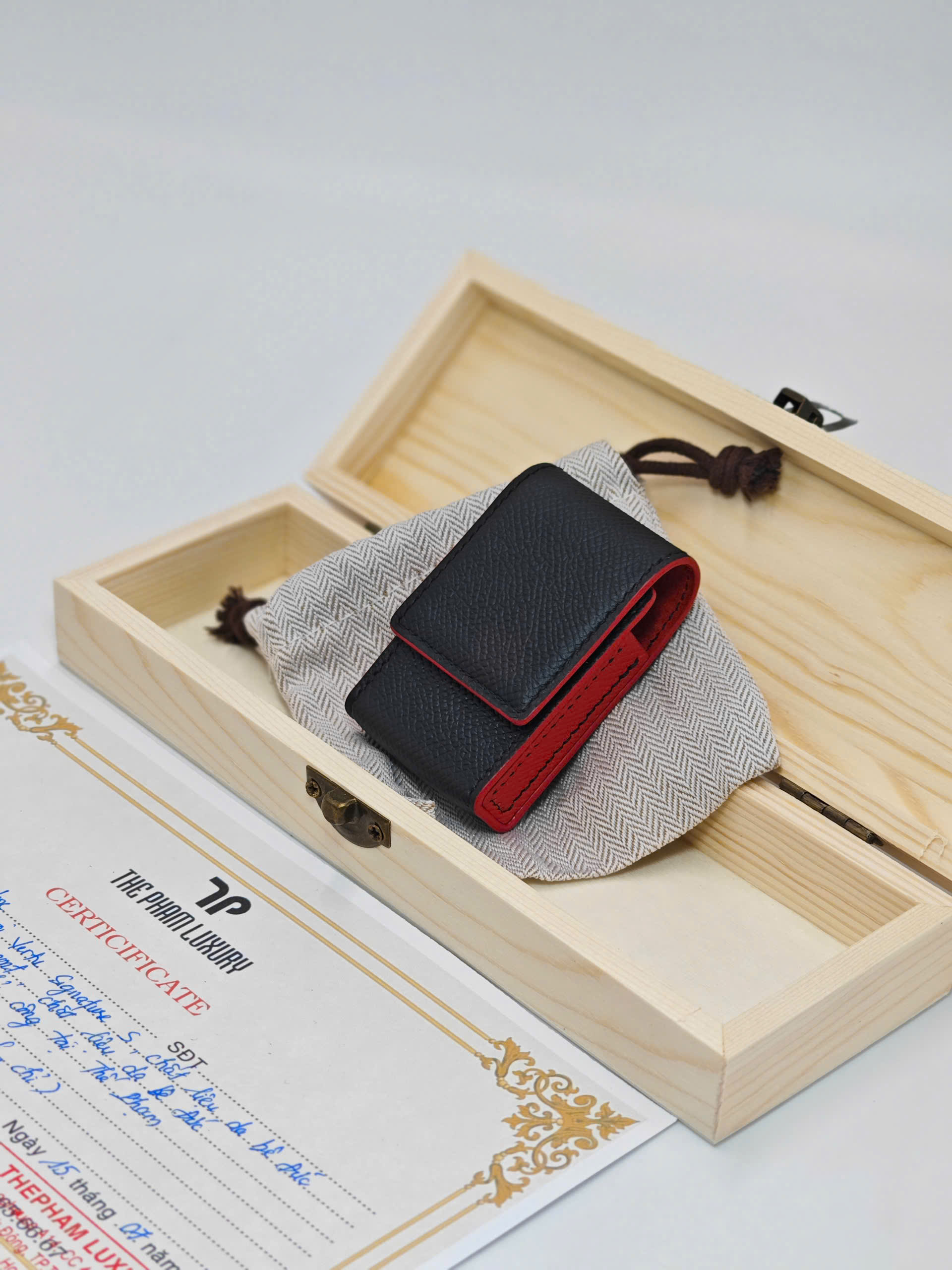 Bao da bật lửa Dupont da bê