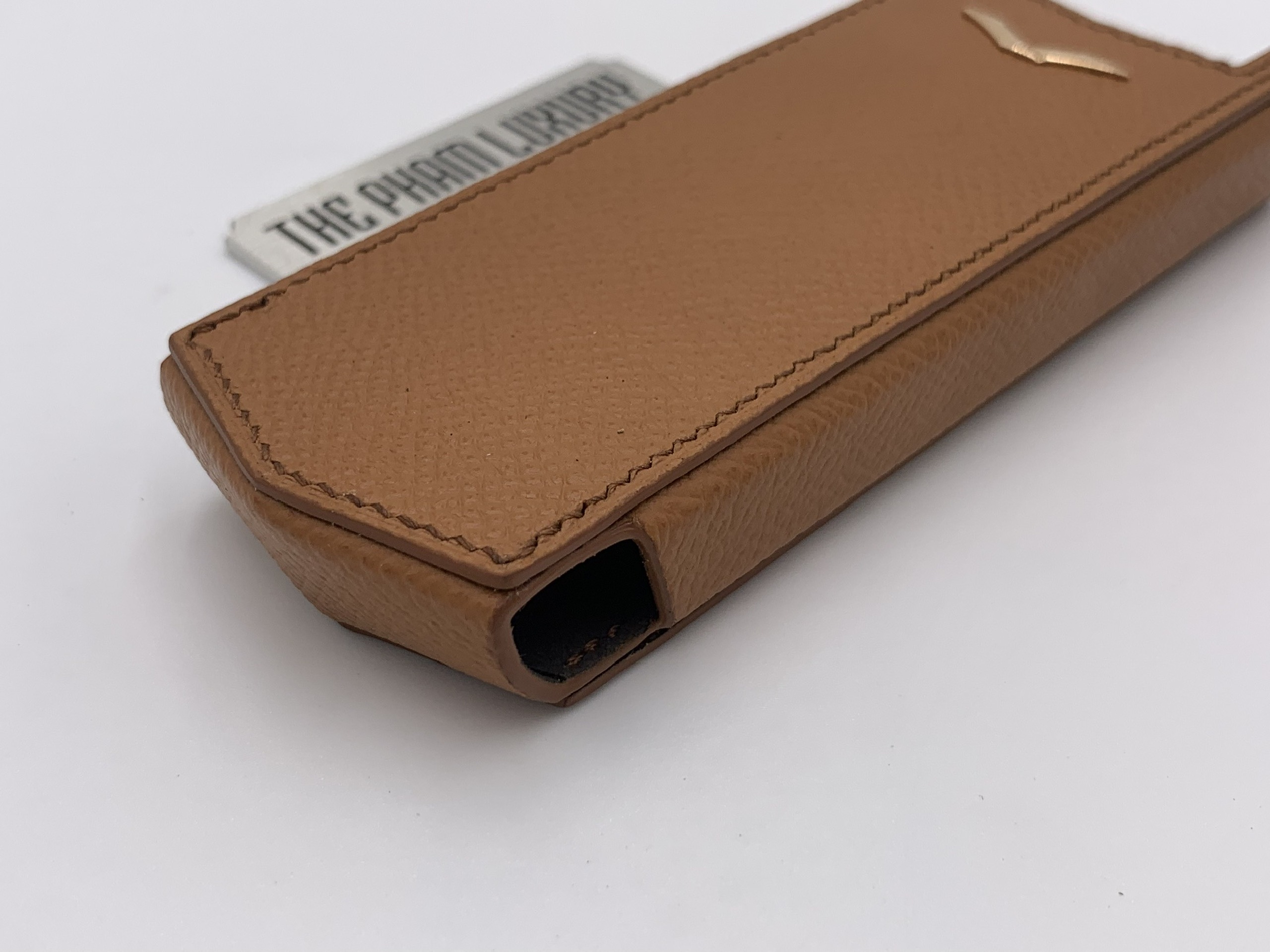 Bao da Vertu Signature S da Epsom gold kiểu rút - Hình ảnh 2