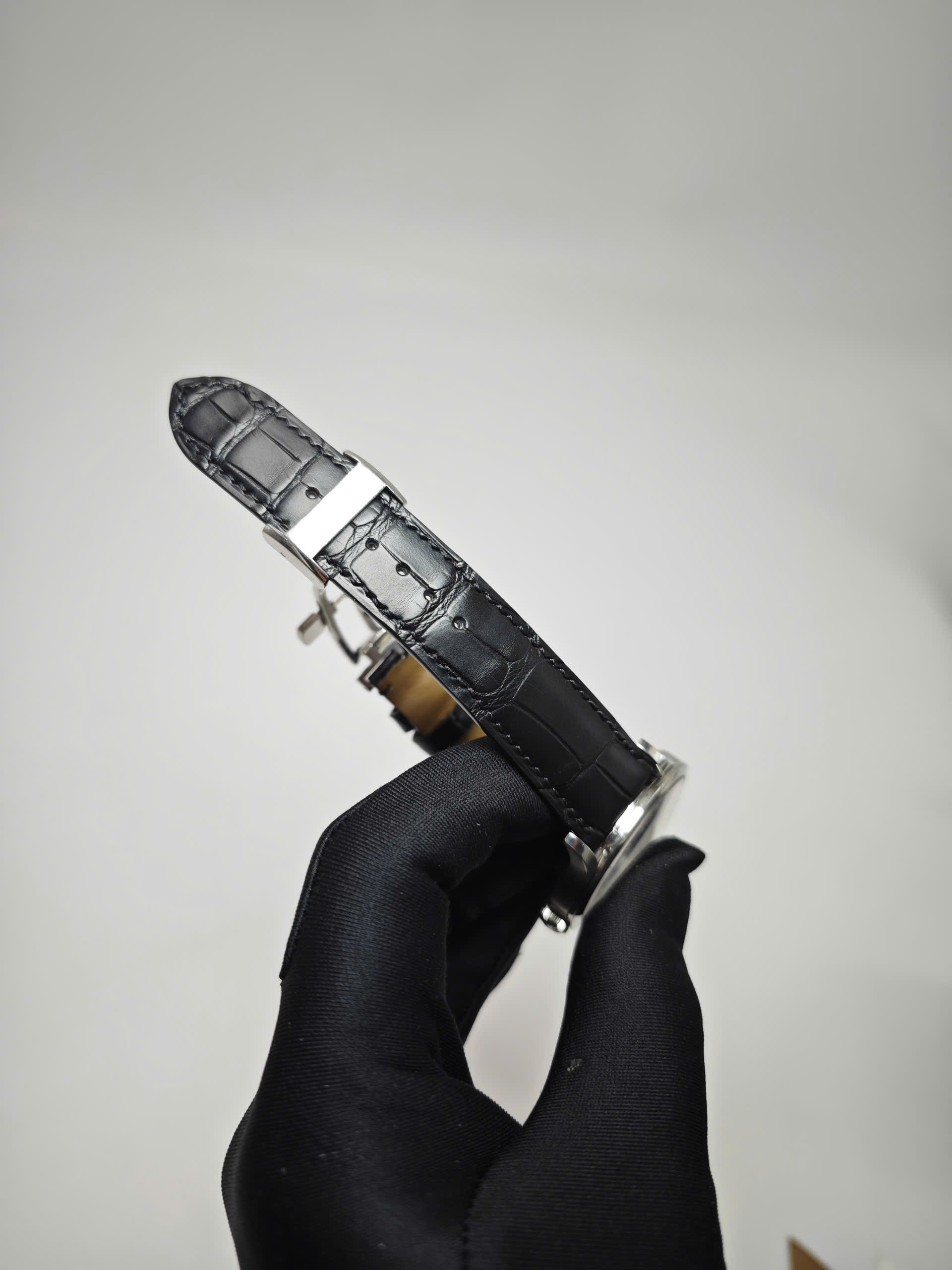 Dây đồng hồ Longines da cá sấu Pháp vân hàm - Hình ảnh 3