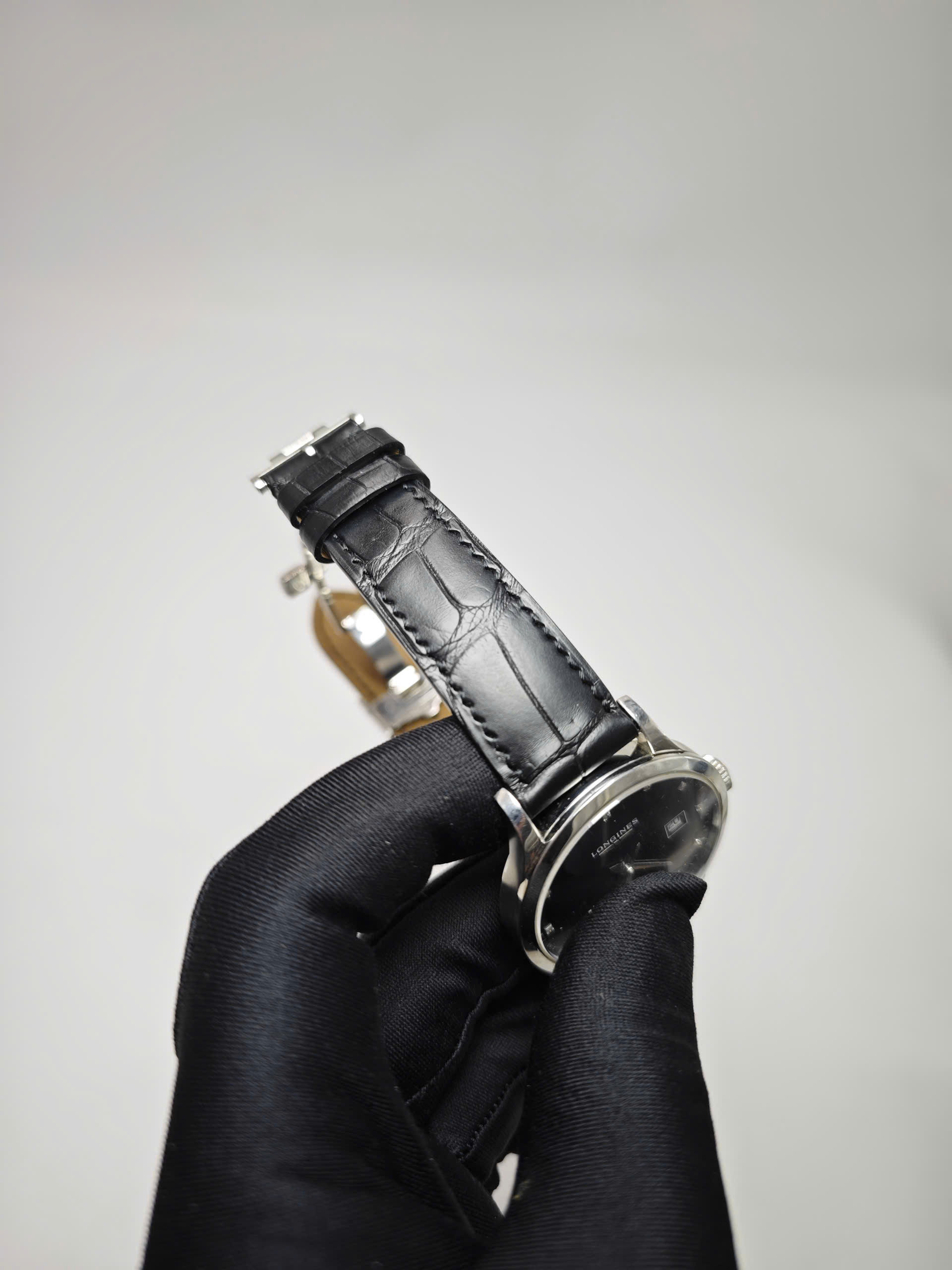 Dây đồng hồ Longines da cá sấu Pháp vân hàm - Hình ảnh 2