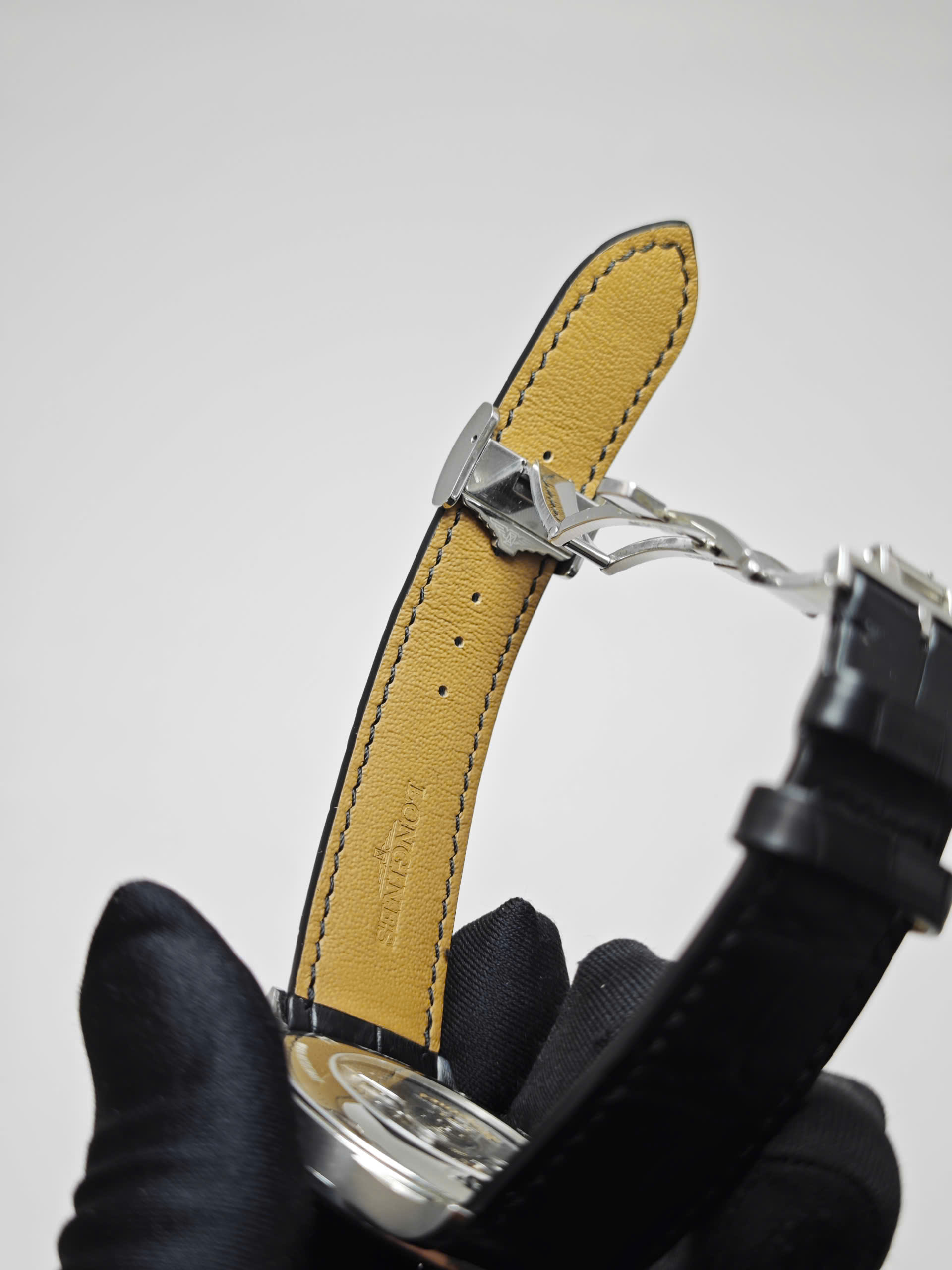 Dây đồng hồ Longines da cá sấu Pháp vân hàm - Hình ảnh 4